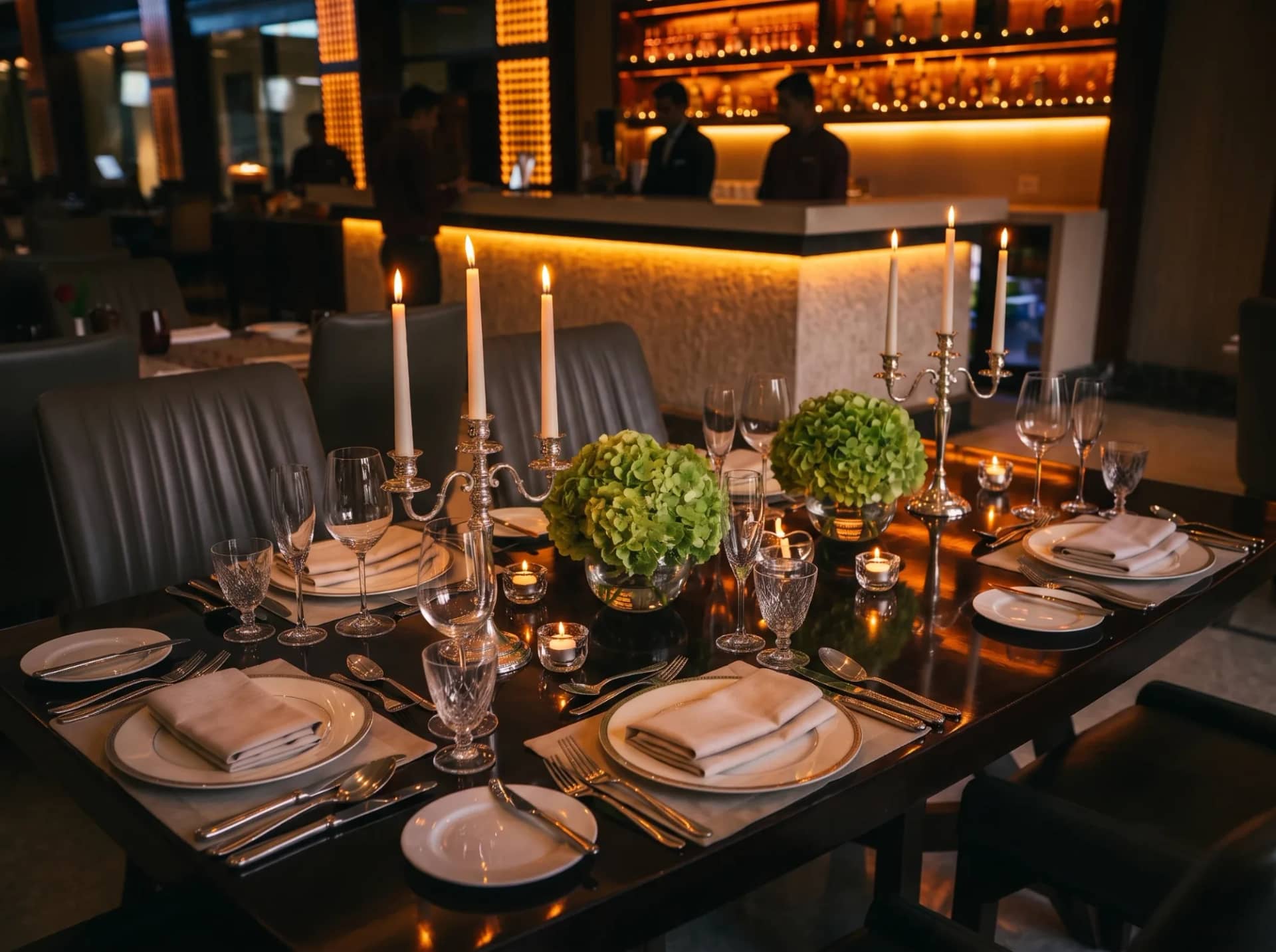 A table set for dinner at Thyme