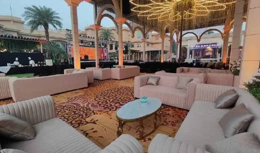 Lounge seating in the Courtis open-air event area